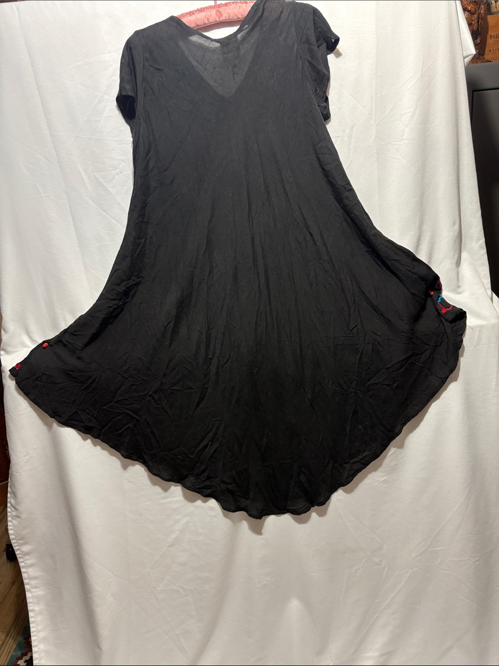 Exist Black Midi Dress with Red, Blue & Green Embroidery - Picture 9 of 9